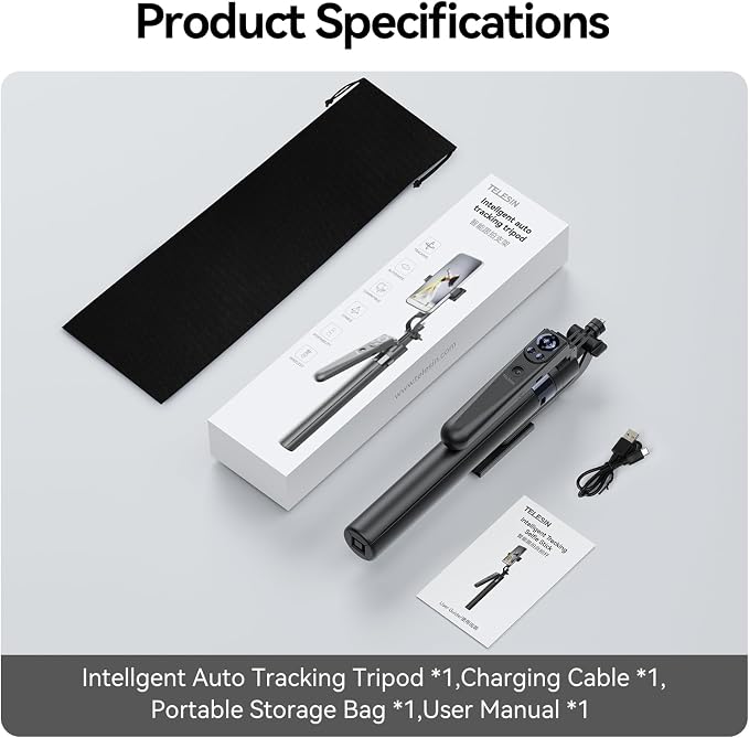TELESIN 63" Smart Auto-Face Tracking Tripod - Image 8