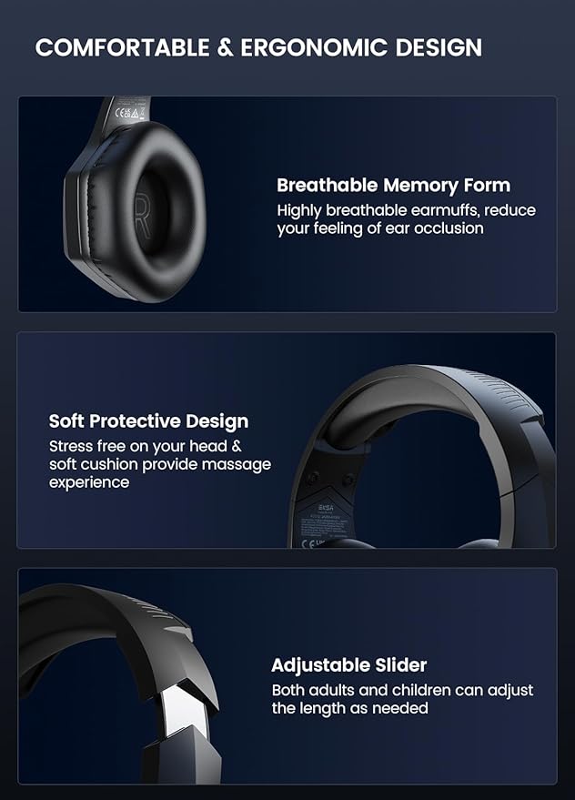 EKSA Wireless Gaming Headset, 2.4GHz USB Gaming Headphones - Image 6