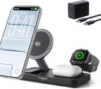 THREEKEY Qi2 25W MagSafe 3-in-1 Wireless Charging Station, MFI Certified by by THREEKEY
