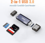 USB 3.0 microSD/SD Card Reader Dual USB A & C Memory Card Reader Adapter 5Gbps - Image 2