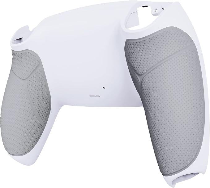 eXtremeRate White & Gray Performance Rubberized Grip Custom Back Plate Bottom - Image 4