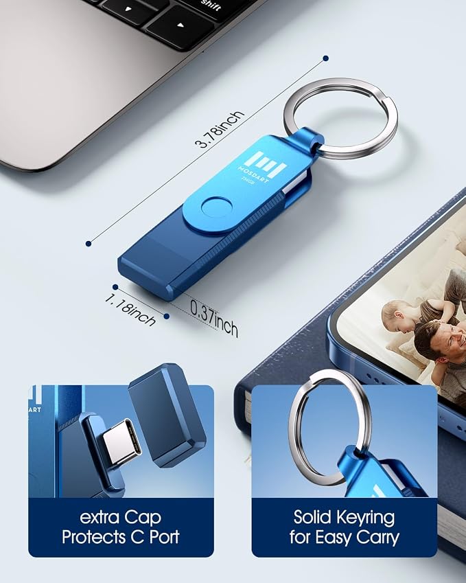 MOSDART 256GB Dual USB C Flash Drive, Speed Up to 150MB/S Type C 3.1 Thumb Drive - Image 2