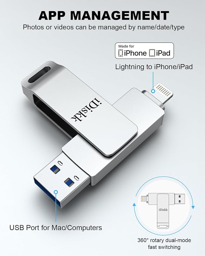App-le Mfi Certified 128GB iDiskk iPhone Flash Drive, - Image 8