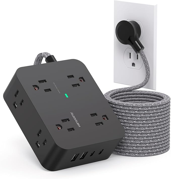 HANYCONY Extension Cord 25 Ft, Surge Protector Power Strip by HANYCONY