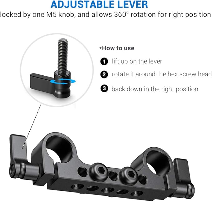 SmallRig Super Lightweight Railblock, 15mm Rod Clamp - Image 4