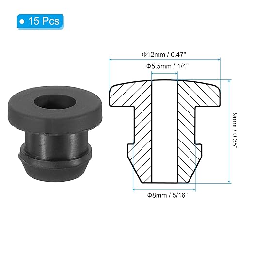 PATIKIL 8mm / 5/16 Inch Drill Hole, 1/4 Inch ID Rubber Grommets - Image 2