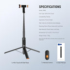 NEEWER 57.9" Selfie Stick Tripod Compatible - Image 8