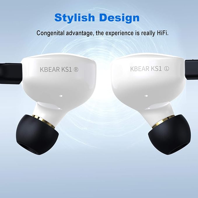 YINYOO KBEAR KS1 in Ear Monitor Bass Earbuds Wired Earbuds, Vocals Forwards - Image 4