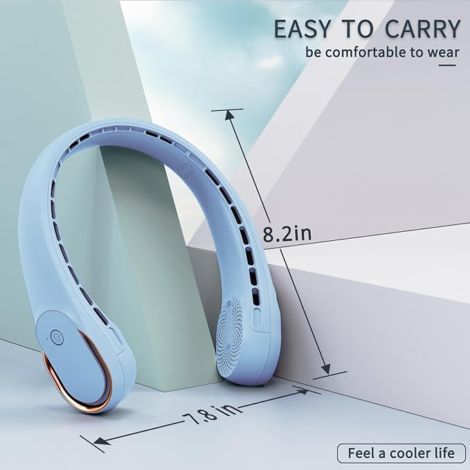 Neck Fan, Bladeless Neck Fan, USB Rechargeable Personal Fan, 4000 mAh Battery - Image 6