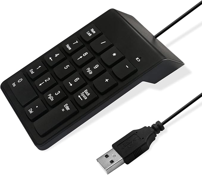 Numeric Keypad for Laptop, 10 Key USB Keypad, Portable Ultra Slim Mini Numpad by DFCROMI