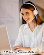 USB Headset with Microphone for PC, On-Ear Computer Laptop Headphones with - Image 6