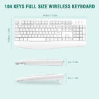 EDJO Wireless Keyboard, 2.4G Ergonomic Full Size Wireless Computer Keyboard - Image 6