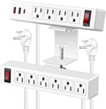 Desk Clamp Power Strip with PD20W USB-C, 2 in 1 Dual Layer Under Desk Power by VILONG