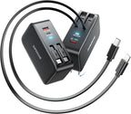 SUPERONE Retractable iPhone charger, 4-Port USB C Charger Block, iPhone by SUPERONE