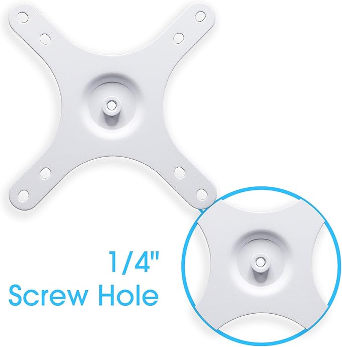 Kado Portable Monitor Mounting Adapter Bracket Plate White, 1/4" Screw Hole to - Image 4