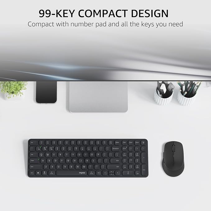 Rapoo 9360M Wireless Keyboard and Mouse Combo, Blade-Series E9310M 99-Key - Image 3