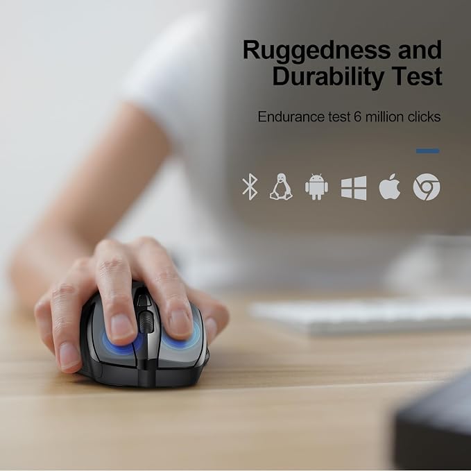 TECKNET Wireless Mouse Silent 4800 DPI Computer USB A & Bluetooth Mouse 6 - Image 7
