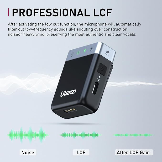 ULANZI AM18 Wireless Lavalier Microphone, Compact Mini Lapel Mic - Image 2