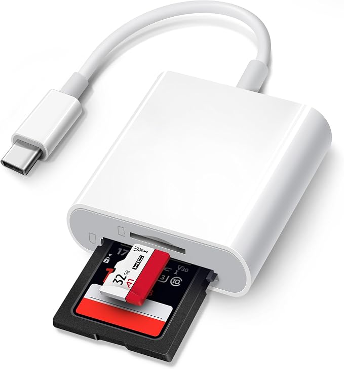 Trail Camera USB C SD Card Reader, ChiaoPio 2 in 1 USB-C to Memory Card Adapter by ChiaoPio