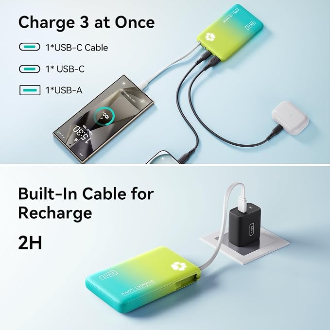 INIU PawGo Portable Charger, 45W PD 10000mAh Fast Charging Slim Power Bank - Image 6