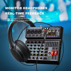 BOMGE 06A Professional 6 Channel DJ Audio Mixer, DJ Controller Sound Mixer - Image 8