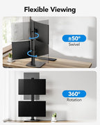 HUANUO Dual Monitor Stand for 13 to 34 Inch, Max Load 44 lbs, Vertical Monitor - Image 4