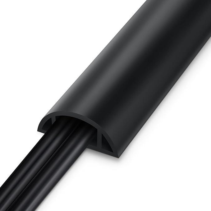 8.5FT Black Cord Cover Floor, Cord Protector, Floor Extension Cable Cover by LZEOY