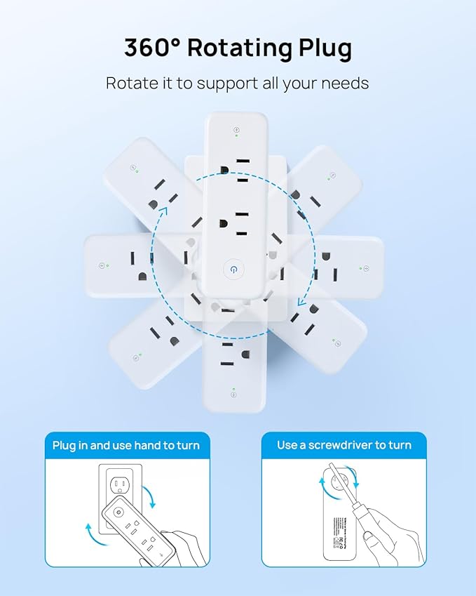TROND Outlet Extender Surge Protector, 6 AC Outlet Splitter - Image 4