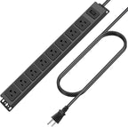 HHSOET Magnetic Mount Power Strip, 8 Outlet Mountable Socket, Metal Heavy Duty by HHSOET