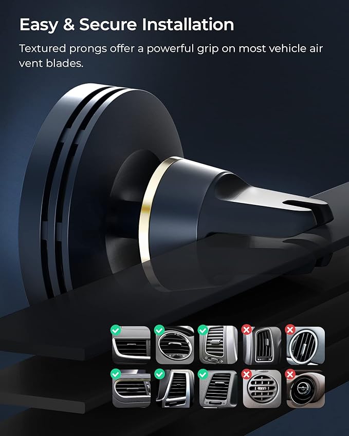 iOttie Velox Mini MagSafe Compatible Air Vent Car Mount in Midnight Blue - Image 3