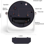 Analog Alarm Clock, Silent Non-Ticking Quartz Movement, Battery-Operated - Image 3