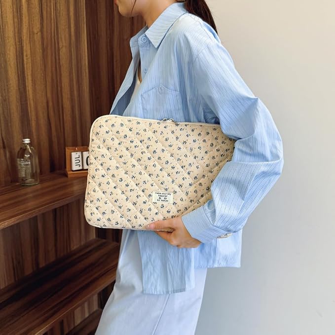 Puffy Laptop Sleeve 13-15.6 Inch Cute Quilted Laptop Protective Case Padded - Image 3