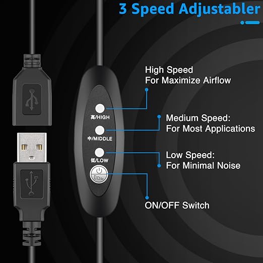 GDSTIME 120mm x 32mm USB Blower Fan - Image 3