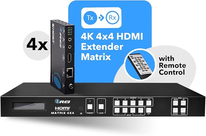 OREI Professional 4K 4x4 HDMI Extender Matrix - Image 8