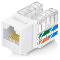 Everest 90° Angled RJ45 Cat6 Keystone Jacks 100-Pack in White by EverestMediaSolutions