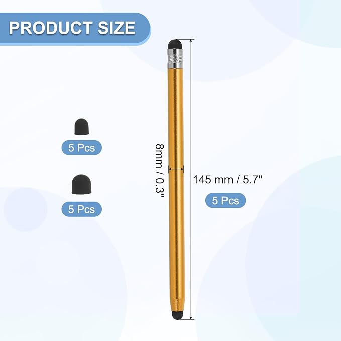 PATIKIL 5 Pcs Stylus Pens for Touch Screens, 2 in 1 High Sensitivity Universal - Image 2