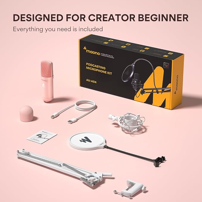 MAONO USB Microphone, 192kHz/24bit Plug & Play PC Computer Podcast Condenser - Image 9