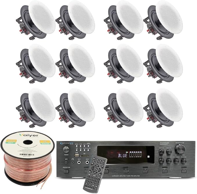 Vaiyer Home Audio System Kit, 6-Channel 6000 Watts Bluetooth Amplifier by Vaiyer