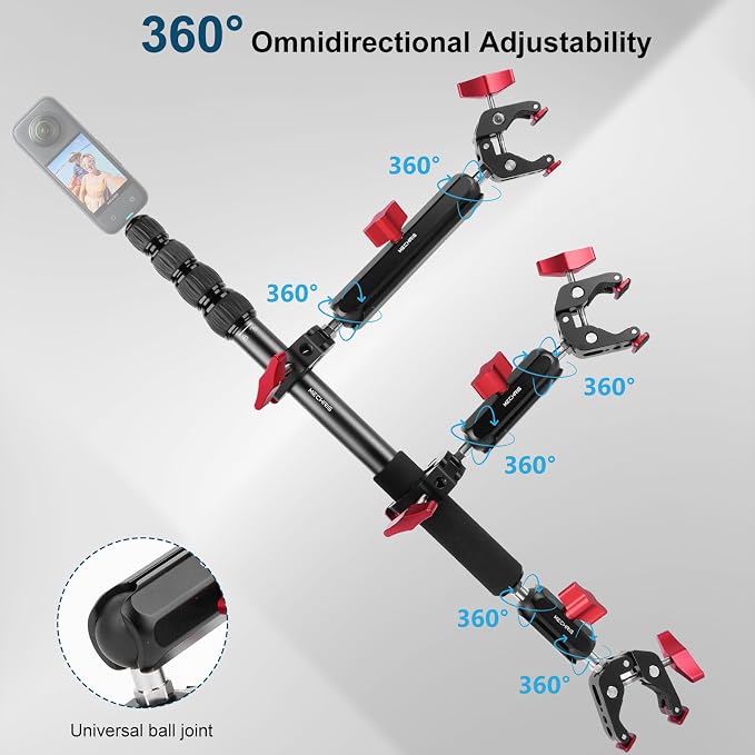 Motorcycle Mount kit for Insta36O X5 X4, Bike Handlebar Clamp Mount and 59" - Image 3