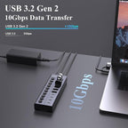 FIDECO 60W Powered USB Hub for Laptop and PC, 10-Port 10Gbps USB Splitter - Image 2