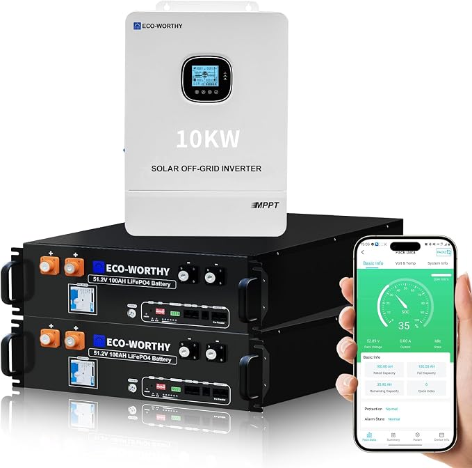 ECO-WORTHY Home Power Station Backup Power, AC 10000W Output+10240Wh LiFePO4 by ECO-WORTHY