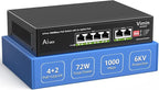6-Port Gigabit PoE Switch with 4 Port PoE, VIMIN 4-Port Unmanaged by Vimin