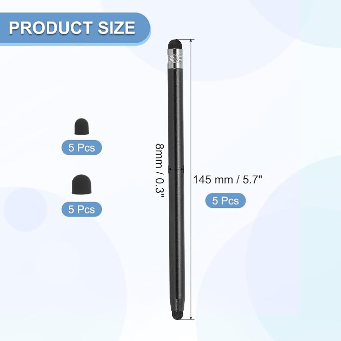 PATIKIL 5 Pcs Stylus Pens for Touch Screens, 2 in 1 High Sensitivity Universal - Image 2