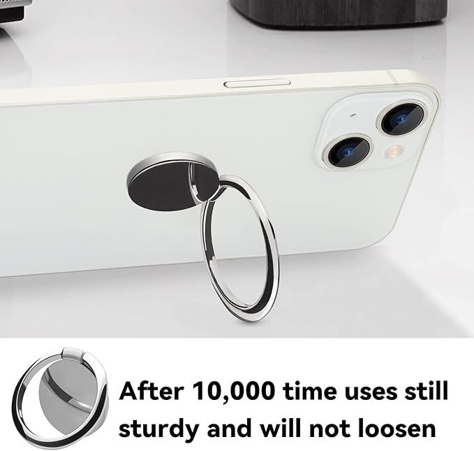 Metal Cell Phone Ring Holder Finger Ring Stand, 360 Degree Rotation Ring - Image 3
