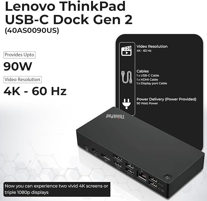 Lenovo 40AS0090USThinkpad Docking Station - Image 3