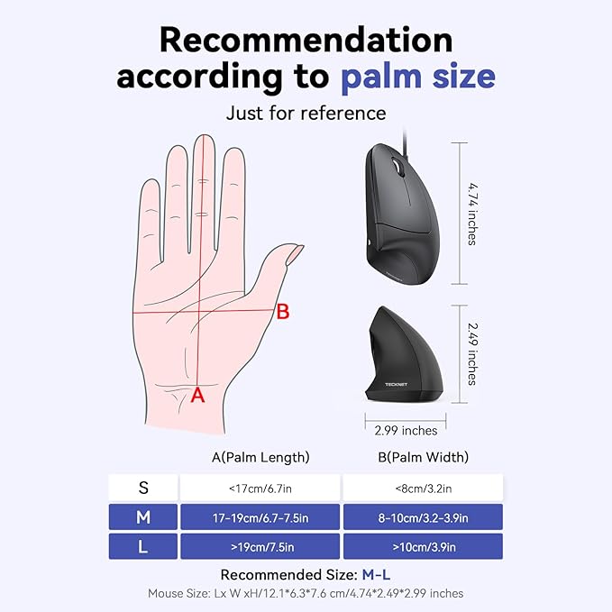 TECKNET Wired Mouse, 6400 DPI Ergonomic Mouse 6 Buttons Silent Mouse 4 - Image 7