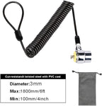 Security Hardware Cable Lock Kit, Retractable Cable Lock Portable Keyed Laptop - Image 3