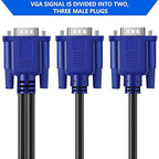 PASOW VGA Splitter Cable 1 Male to 2 Male Dual Monitor Y Adapter 1080P Full HD - Image 4