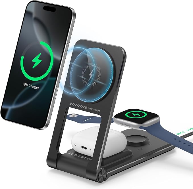 3 in 1 Charging Station for Apple Devices, Magnetic Wireless Charger Stand by Alviera