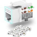 Keystone Jack Cat6 Slim 25 Pack, Cat6 Keystone Jacks 90 Degree, RJ45 Keystone by Lysymixs